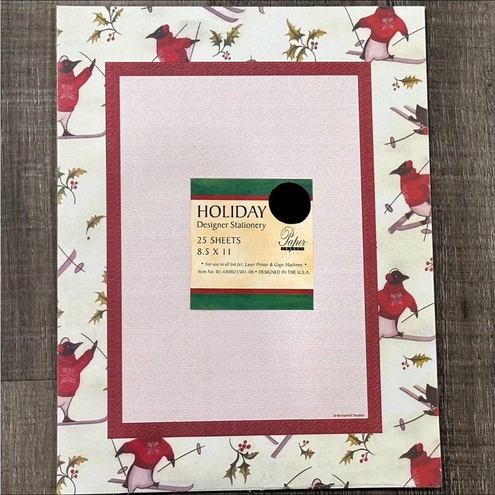 💞 New 25-Sheet Christmas Newsletter Holiday Penguin Stationary Paper Pack